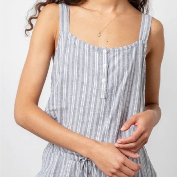 RAILS BROOKLYN Sleeveless Linen Blend JUMPSUIT IN PORTO STRIPE, size small - Picture 3 of 17